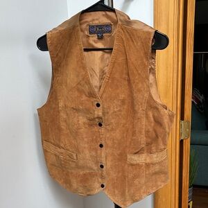 Vintage Men's Suede Vest in Rich Brown